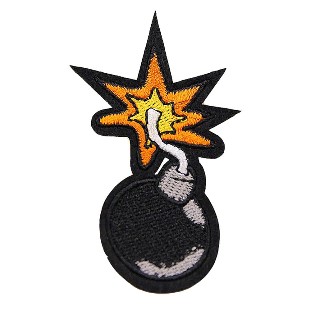 HUIXUN Bomb Iron on Patch Sewing on Embroidered Applique Sewing Patch Clothes Stickers Garment DIY Apparel Accessories 5 Pieces