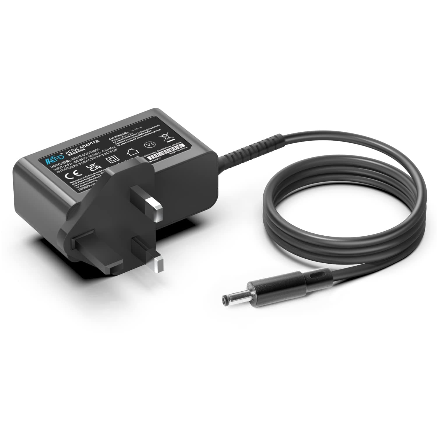 KFD DC 5V UK Mains Plug Charger for Sony SRS-XB30, SRS-XB41, RDP-M5iP SRS-A1 SRS-A20 SRS-BTM8 SRS-BTMB Portable NFC Bluetooth Wireless Speaker Xiaomi Mi TV Box 3 Power Supply Adapter Charging Cable