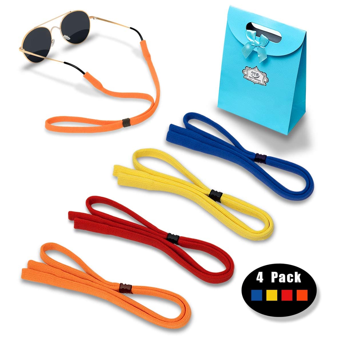 Eyeglasses Holder Strap Cord - Sunglasses Eyewear Retainer-Glasses Cord Lanyard - 4 Pack