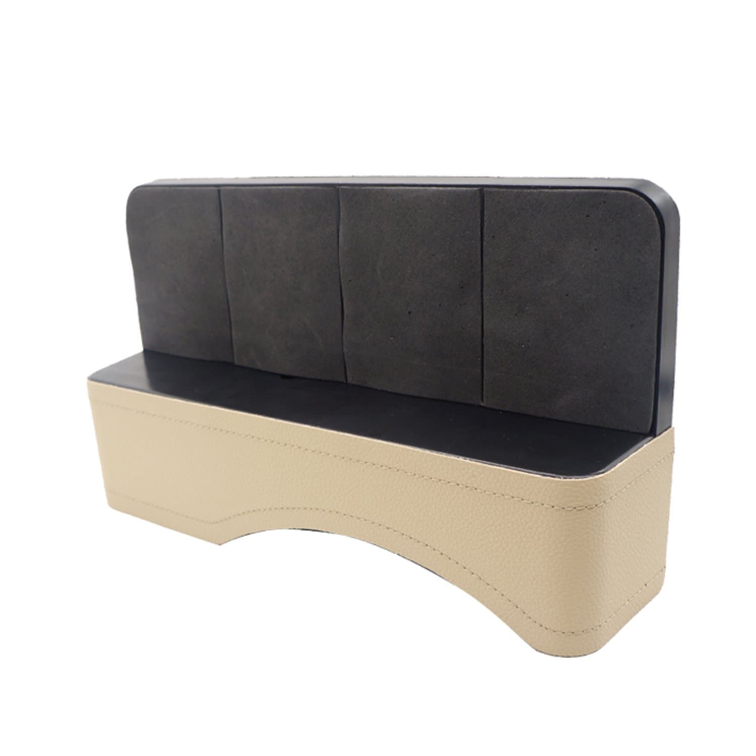 LOCEN PU Leather Console Side Pocket, Car Seat Gap Filler/Organizer/Storage Box (Begie)