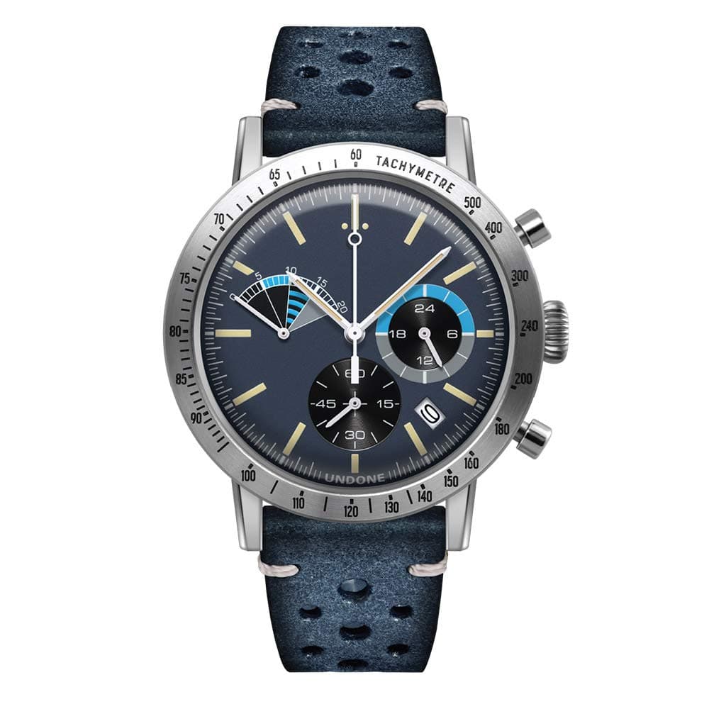 Undone Men's Watch Chronograph Hybrid Quartz Mechanic Steel Leather Regatta