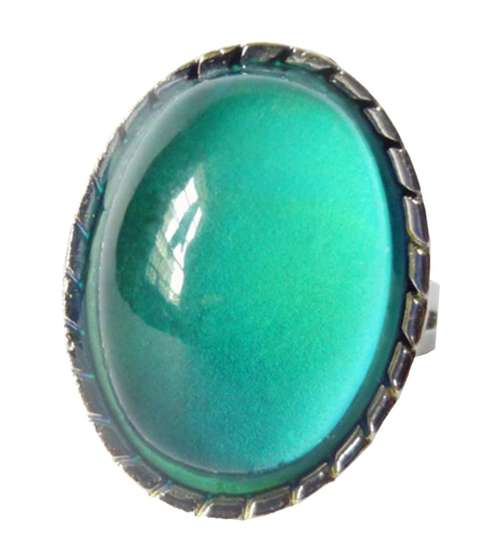 Acchen Mood Ring Heart Shaped Changing Color Emotion Feeling Finger Ring 2 Pcs with Box