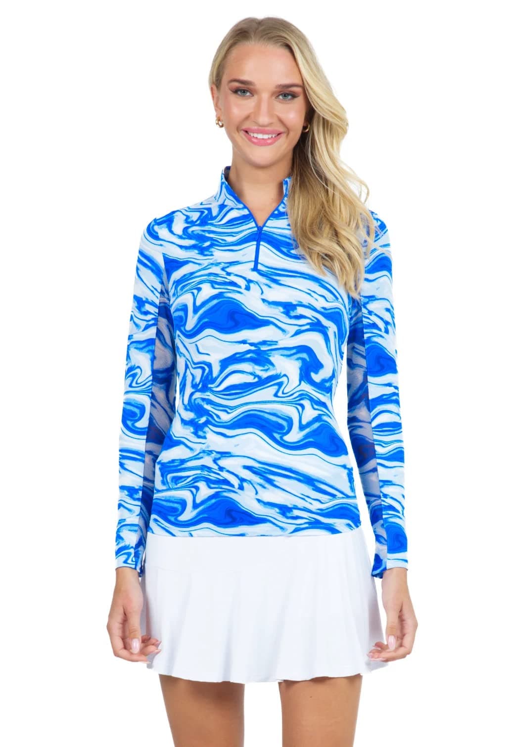 IBKULGolf Ladies Devin Long Sleeve Zip Mock