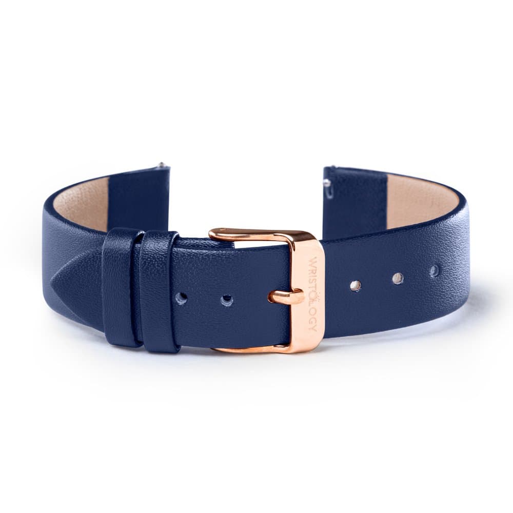 WRISTOLOGY Rose Gold 18mm Womens Easy Interchangeable Watch Band (Navy)