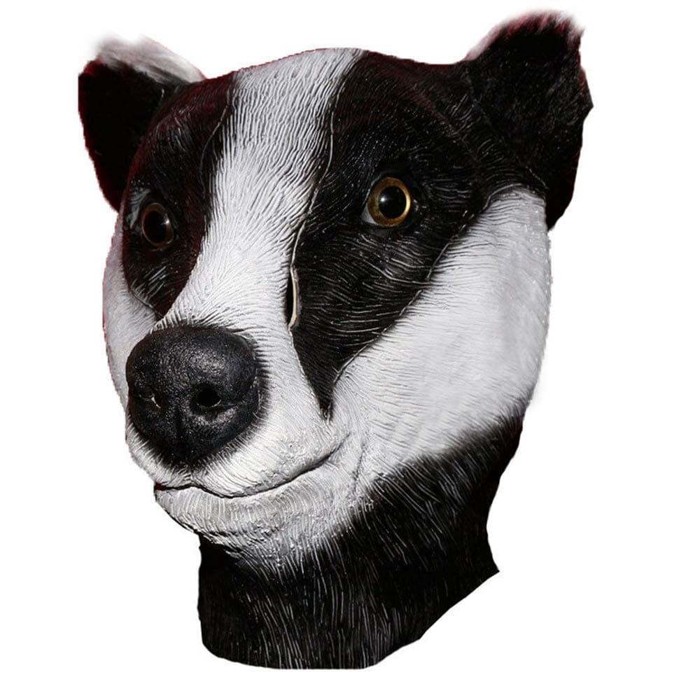 HENGYUTOYMASK Novelty Badger Mask, Halloween Latex Aniamal Head Mask Cosplay Costume Party for Adult