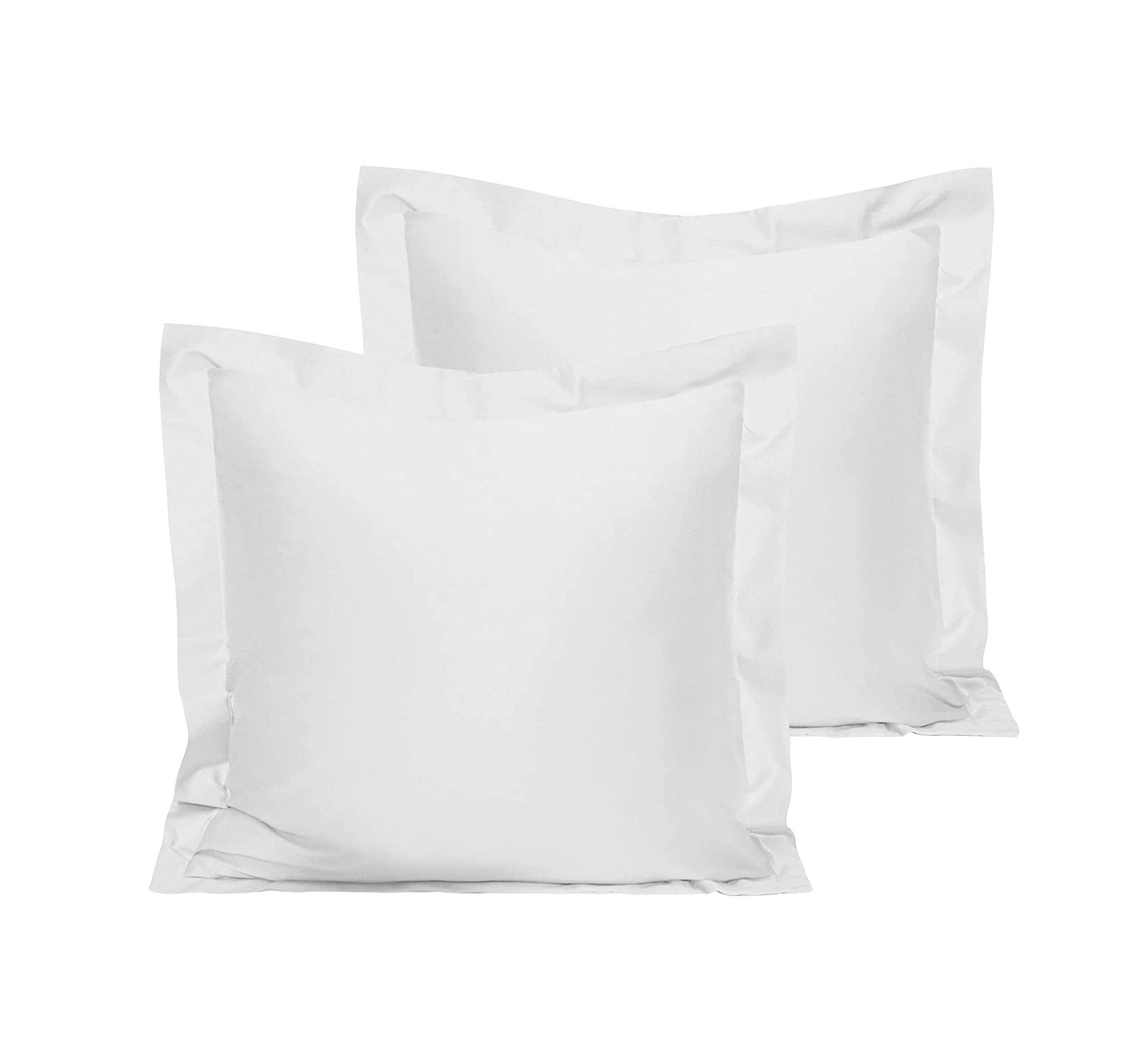 US Comfort Zone Soft Euro White Solid Pillow Shams Cover Set of 2pc - Luxury Hotel 750 Thread Count 100% Egyptian Cotton (2pc Pack, Euro Size 26x26)