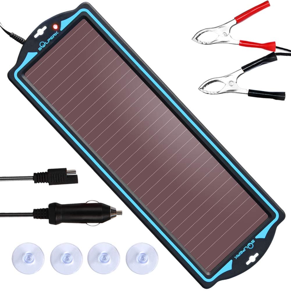 SOLPERK 12V Solar Panel,Solar trickle Charger,Solar Battery Charger and Maintainer,Suitable for Automotive, Motorcycle, Boat, ATV,Marine, RV, Trailer, Powersports, Snowmobile, etc. (1.8W Amorphous)