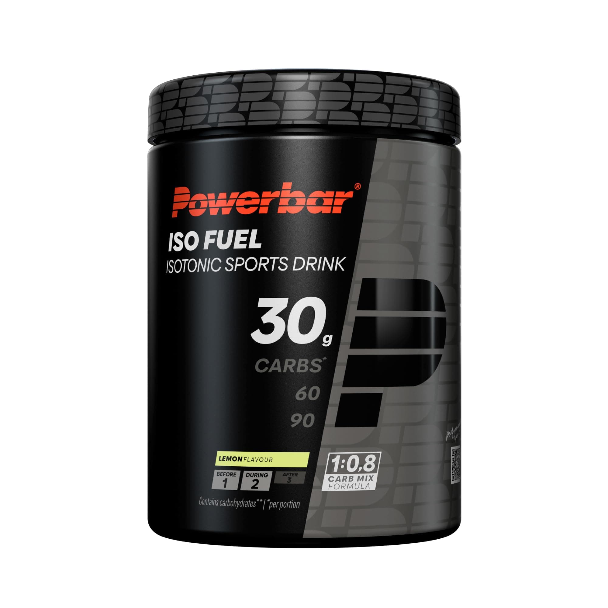 Powerbar - Black Line - Iso Fuel 30 - Lemon - 608g - Vegan, isotonic Sports Drink