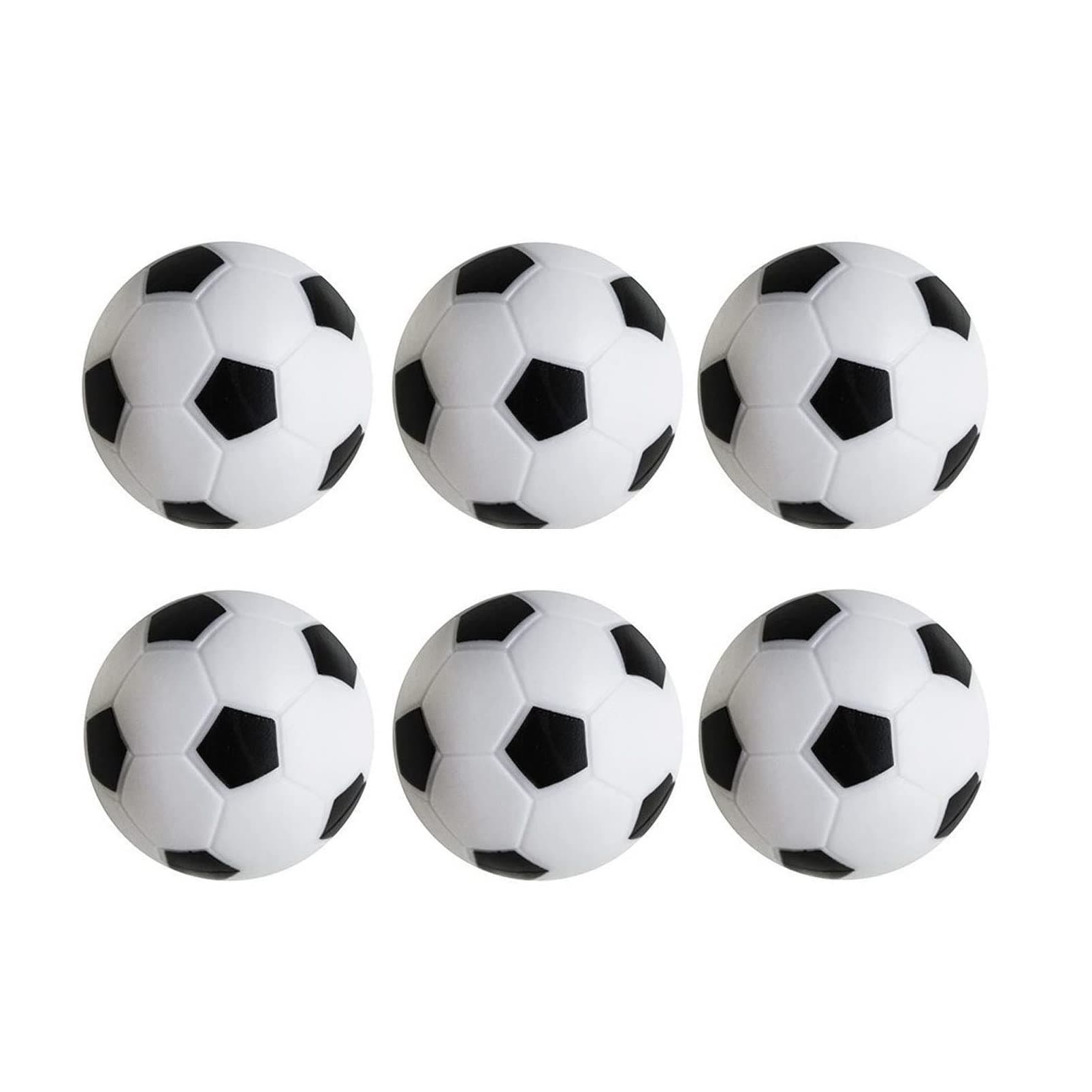 Foosball Table Replacement Foosballs, 36mm Game Table Size Black and White Tabletop Soccer Balls - 6 Pack