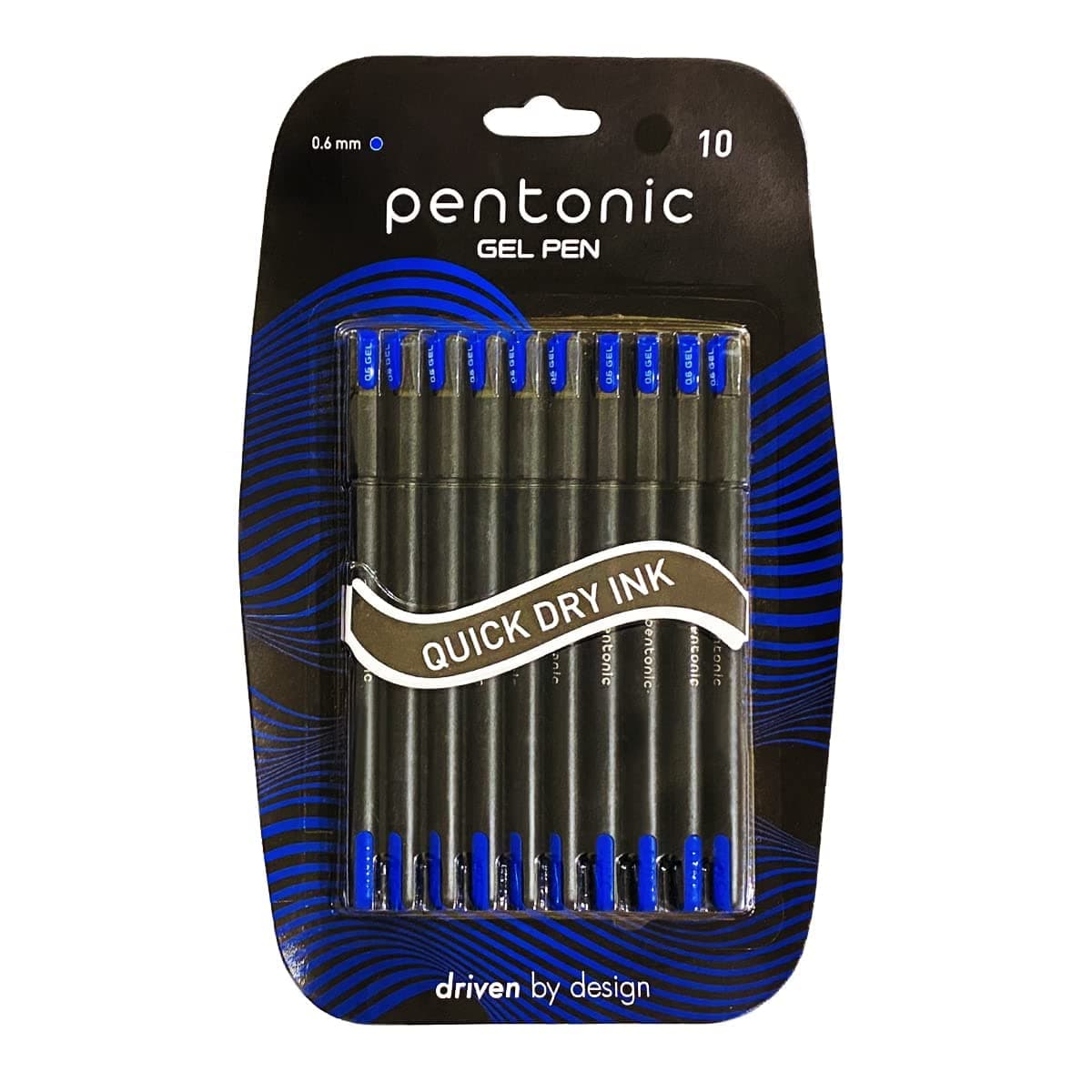 Pentonic 0.6mm Gel Pen (Pack of 10, Blue Ink)