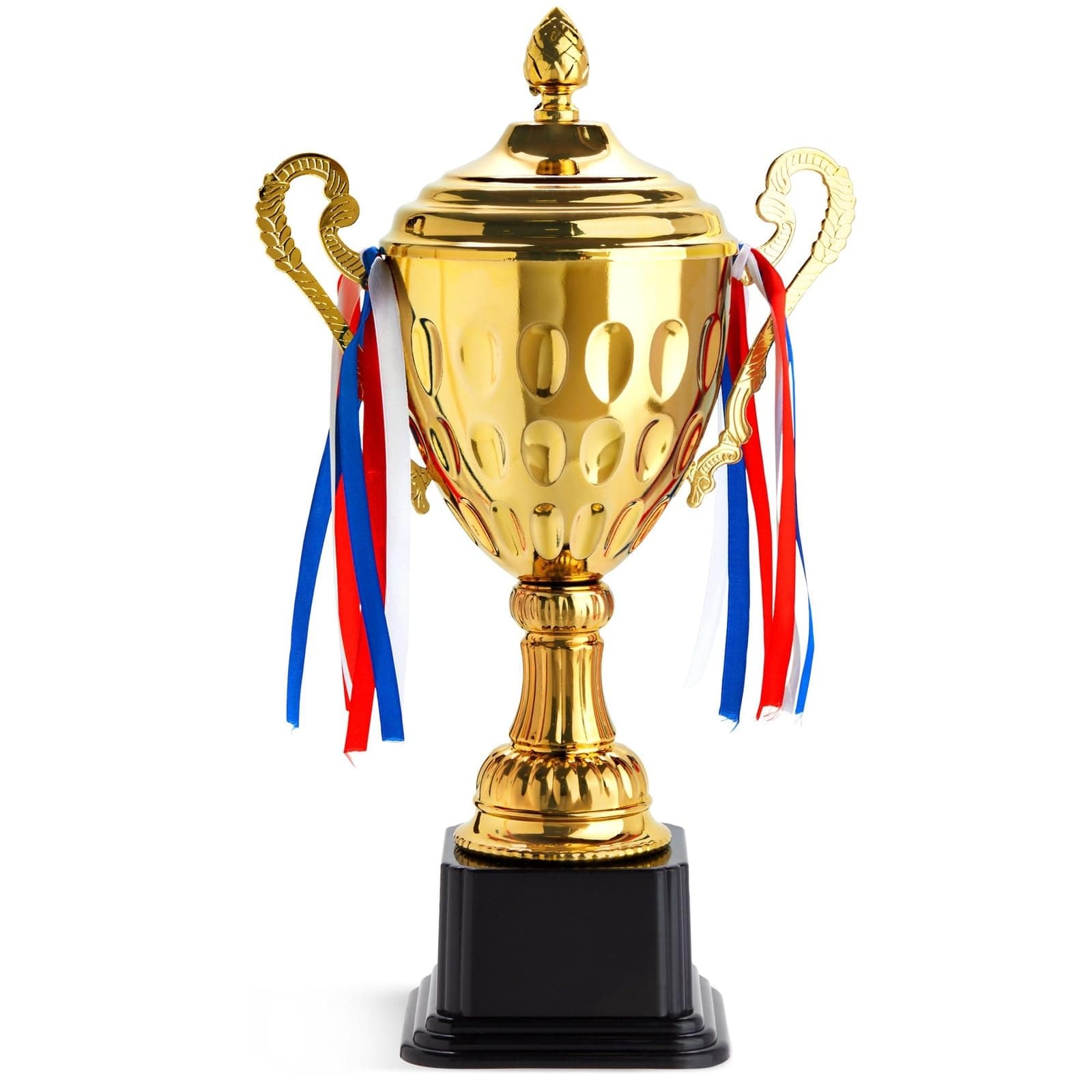 Juvale Trophy Award Cup - 16.63-Inch Gold-Plated Steel, Glossy Finish - 1st Place Award, Soccer Cup & Football Trophy