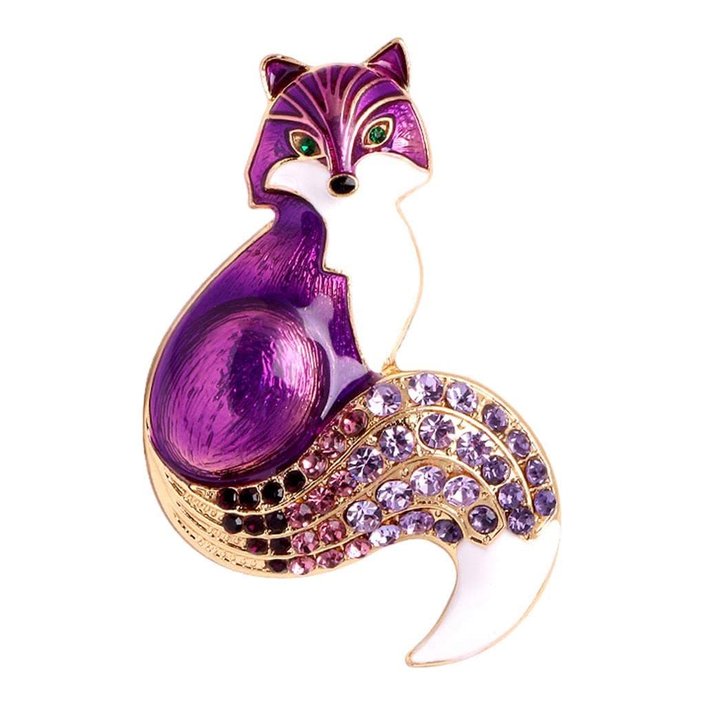 GenericLr Decor Bazaar Cute Rhinestone Enamel Fox Brooch Casual Women Jewelry Brooches Boys Purple Clothing, Shoes & Accessories | Womens Accessories | Key Chains, Rings & Finders