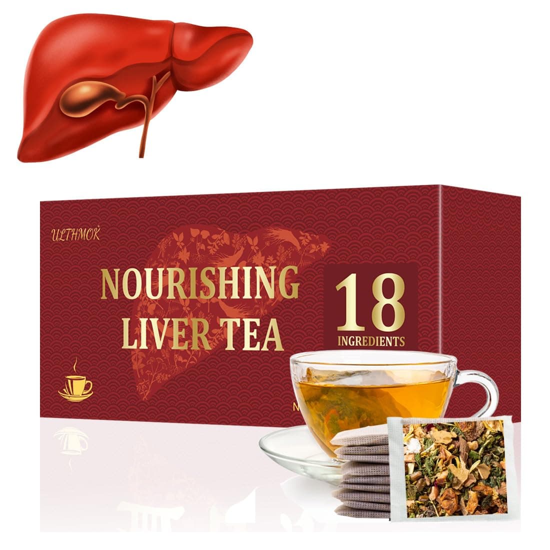Premium 18 Flavors Liver Care Tea,30 Tea Bags/150g,Nourishing Liver with 18 Natural Herbs,Liver Protection Hebal Chinese Tea益肝茶.