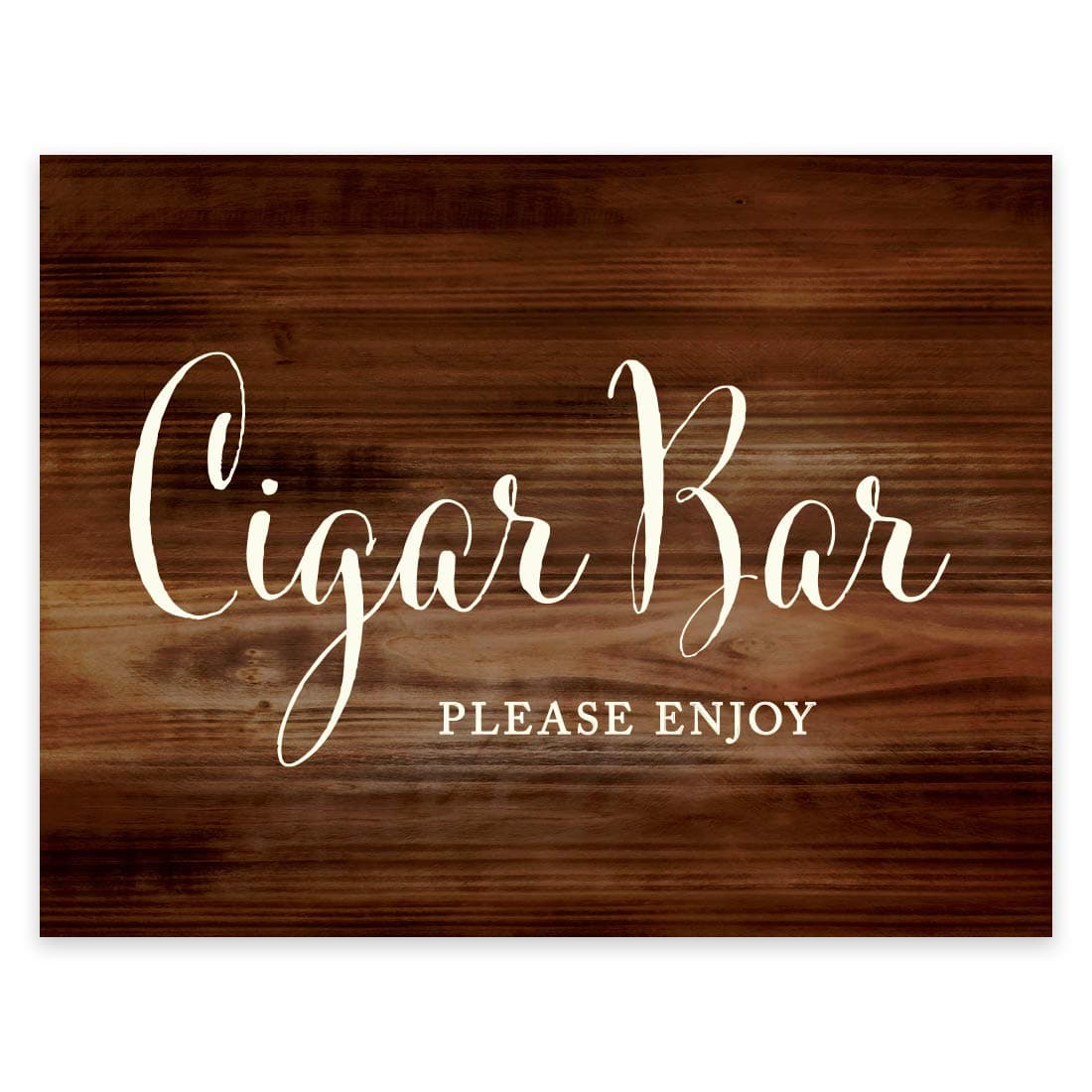 Andaz PressWedding Party Signs, Rustic Wood Print, 8.5x11-inch, Cigar Bar Please Enjoy Reception Table Sign, 1-Pack, Unframed Cigar Bar Sign Wedding Bar Signs