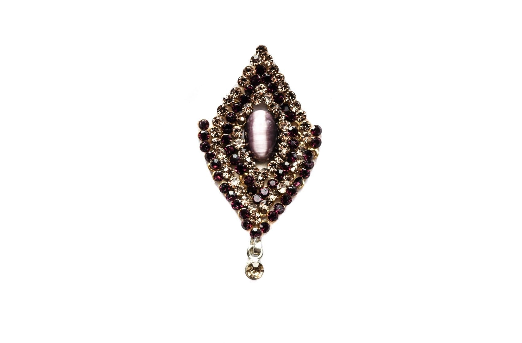 Teeliya® » Aubergine Indian Tikka Bindi Purple Forehead Jewels Festival Face Gems Face Crystals Bridal Jewellery