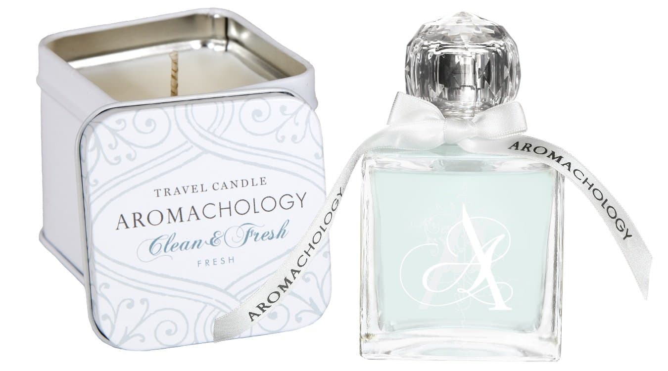 AROMACHOLOGY Eau de Parfum Spray and Candle Set, Clean & Fresh