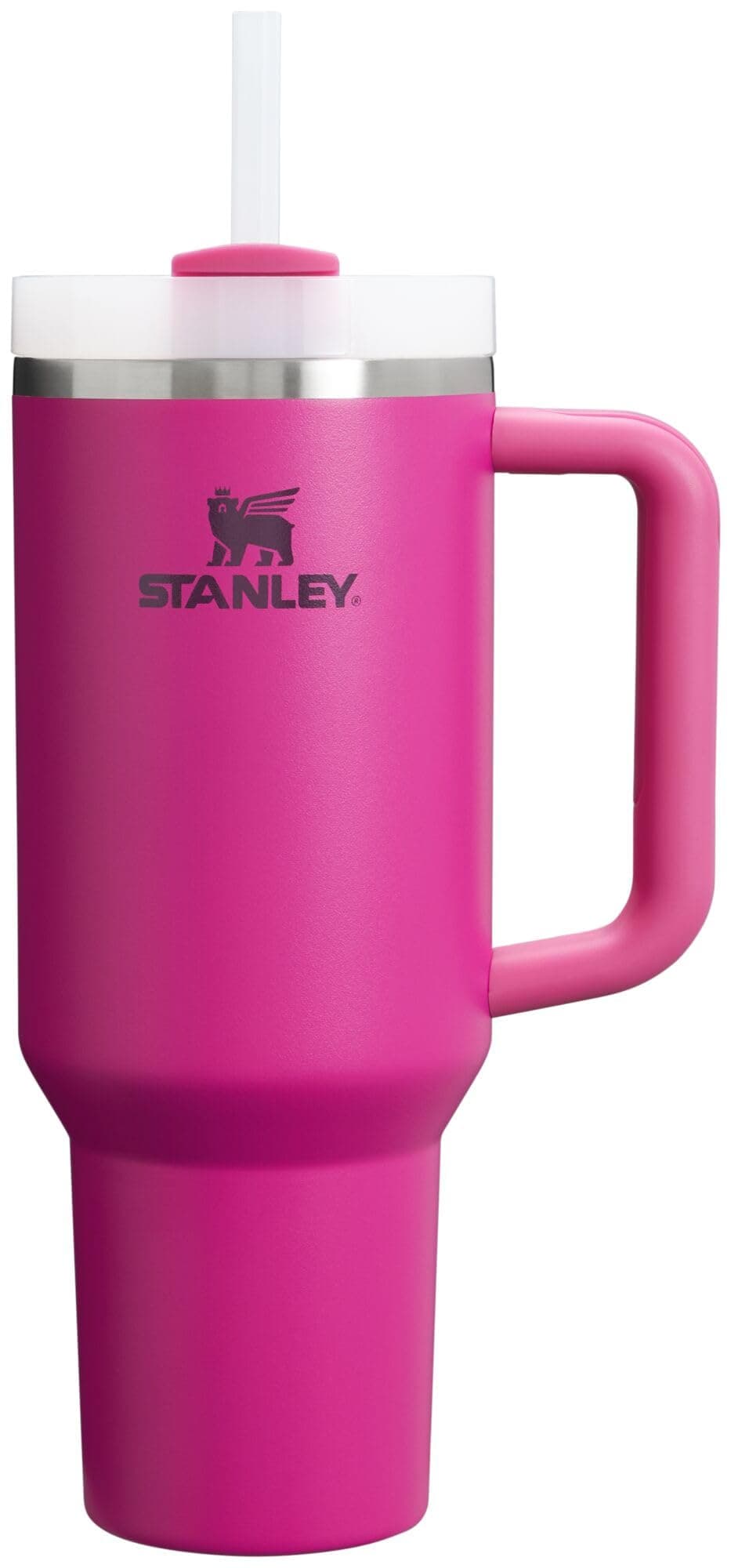 Stanley Quencher H2.0 FlowState Tumbler, Vacuum-Insulated, Stainless Steel, with Lid and Straw for Water, Iced Tea, Coffee, Smoothies and More, Fuchsia, 1.2 Litres