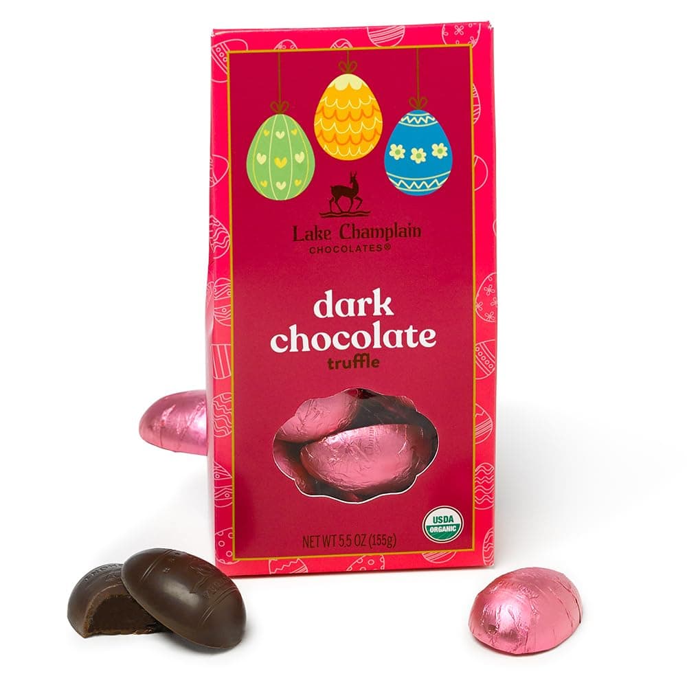 LAKE CHAMPLAIN CHOCOLATES Organic Dark Truffle Egg Bag, 5.5 OZ