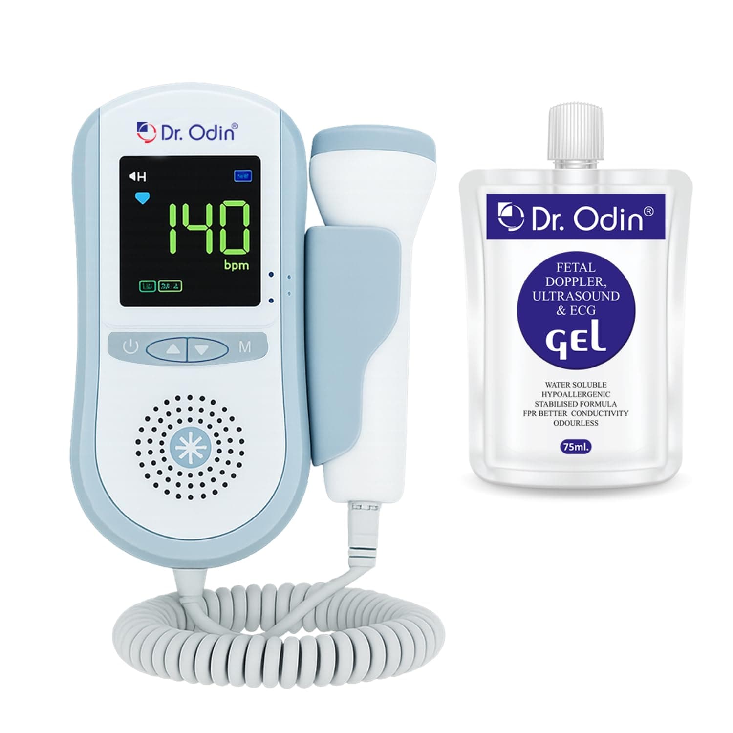 Dr. Odin OFD 103 Fetal Doppler with in-Built Speaker, Smart Noise Reduction & Heartbeat Detection Machine for Home & Clinic Use – Includes Ultrasound Gel for Accurate Monitoring