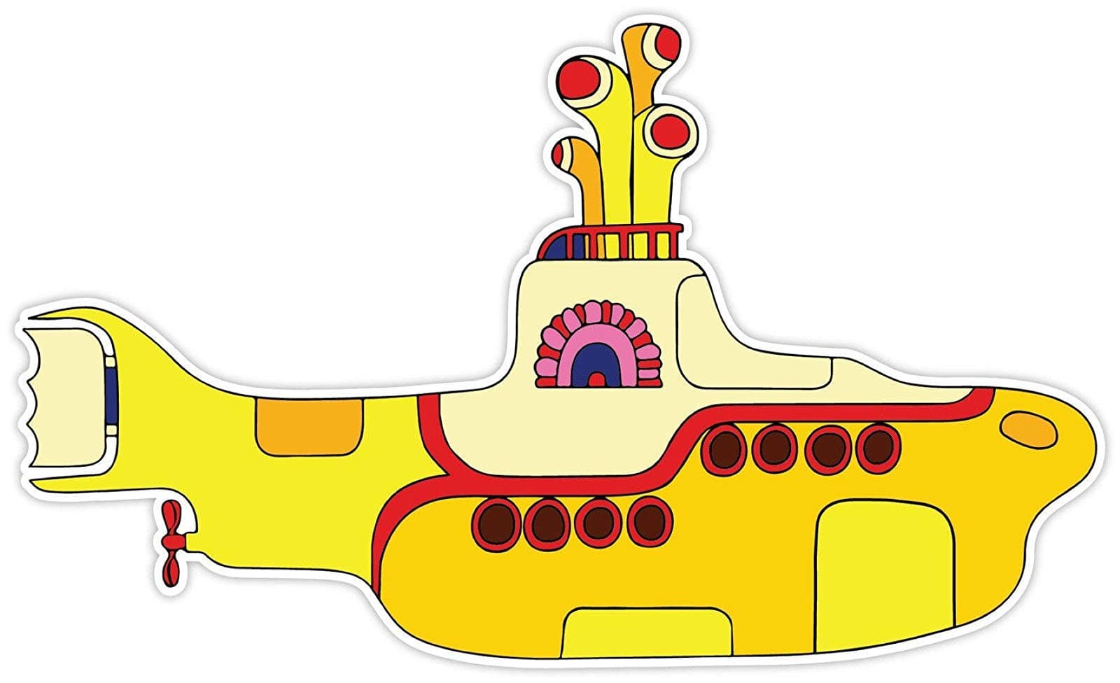 Yellow Submarine Laptop Sticker Decal - Bumper, Toolbox, Vinyl - Made in USA 4.5 in. x 2.5 in.