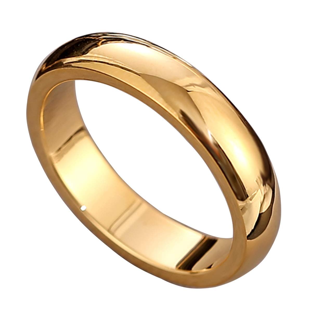 CCBFY 2 MM 4 MM Stainless Steel Ring Jewel Roman Numerals Stackable High Polish Plain Dome Tarnish Resistant Comfort Fit Ring Wedding Band Size 3-15