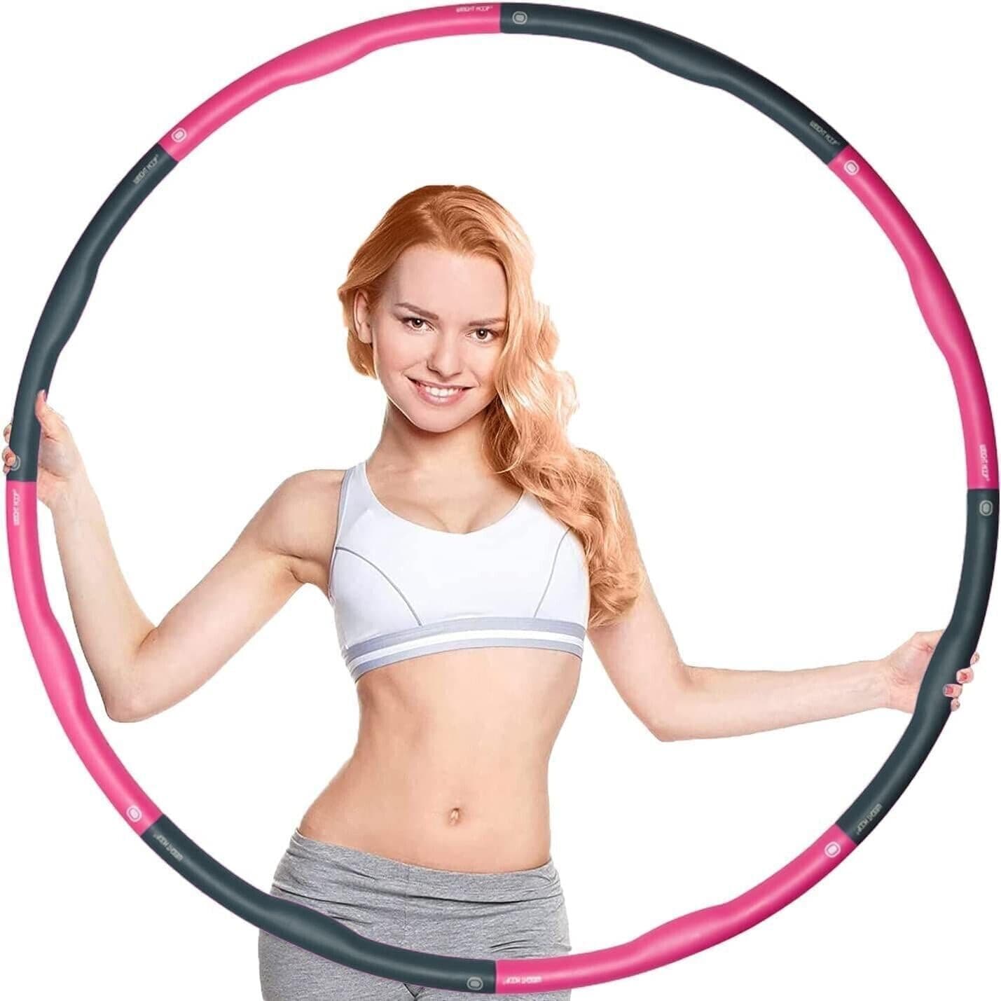 1 KG Weighted Hula Hoop for Adults Fitness Hula Hoop Weight Loss Equipment 100cm Hoola Hoops Infinity Exercise Hoops Gym Workout 8 Piece Foam Padded Hoola Ring