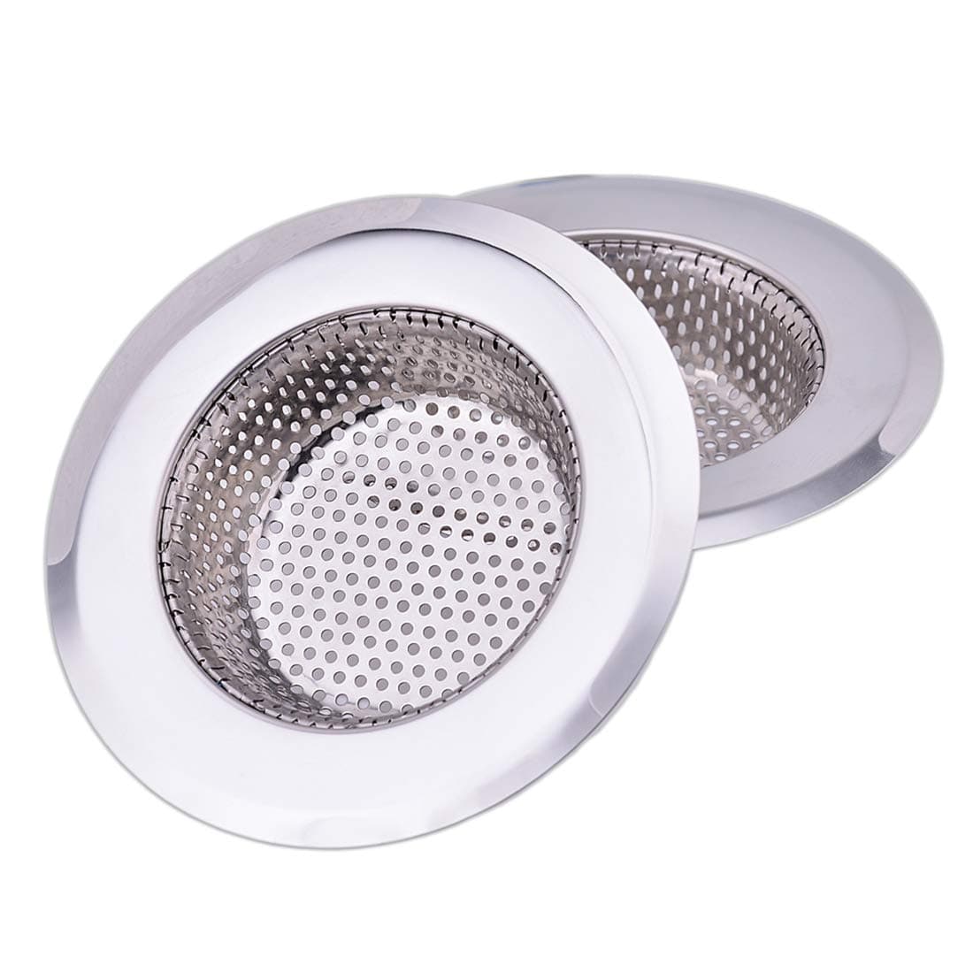 4.5 Inch Diameter Rim Heavy Duty Stainless Steel Kitchen Sink Basket Strainer, Large (Pack of 2)