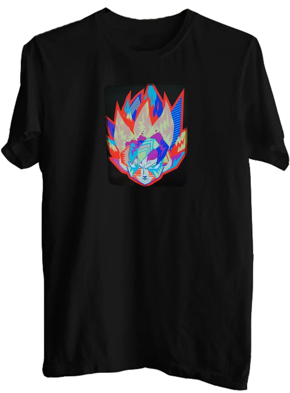 Rave Raptor LED Shirt EDM Goku Sound Activated Shirt Light Up T-Shirt
