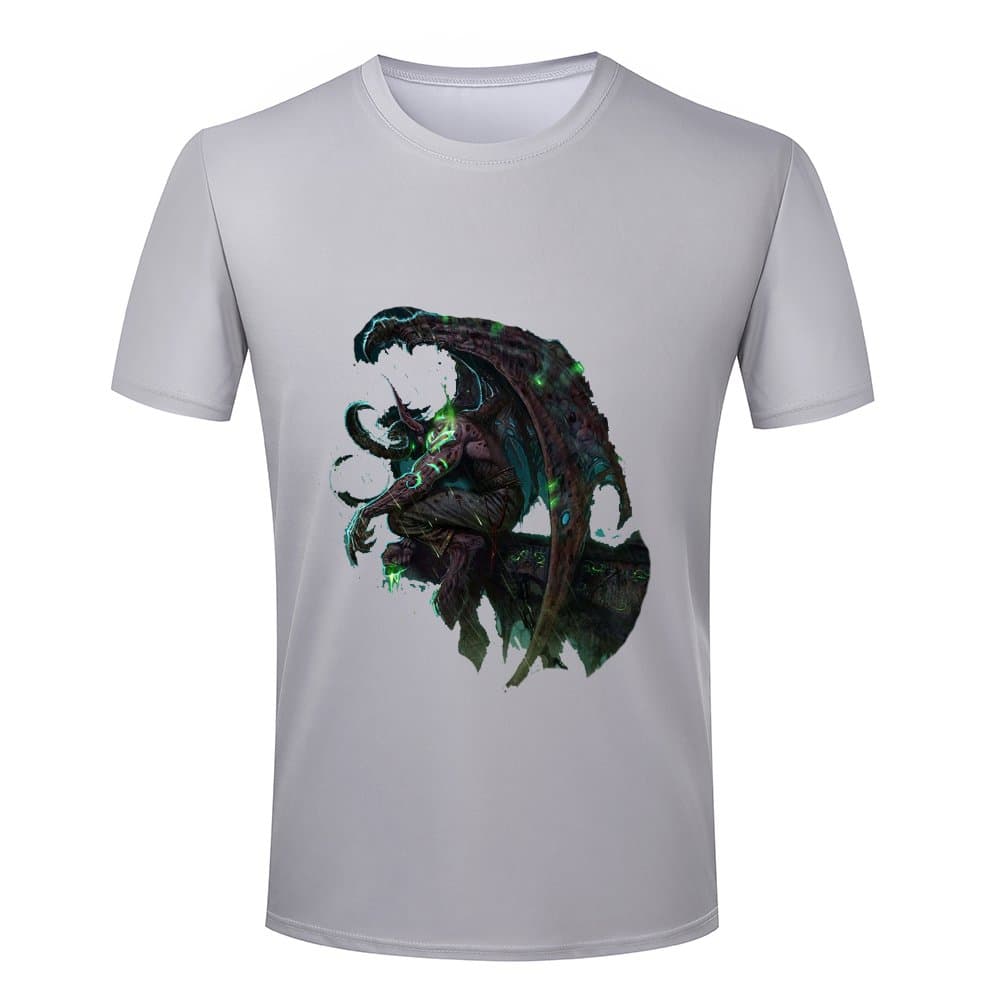 JASDDIS World of warcraft Demon hunter illidan 3 D Printing Fashion T-shirt Black