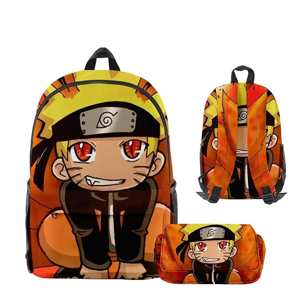 Naruto Anime Backpack , 18 Inch Travel Bags Double-sided School Bag Adjustable Backpack Stylish Lightweight Bookbag for Outdoor Hiking