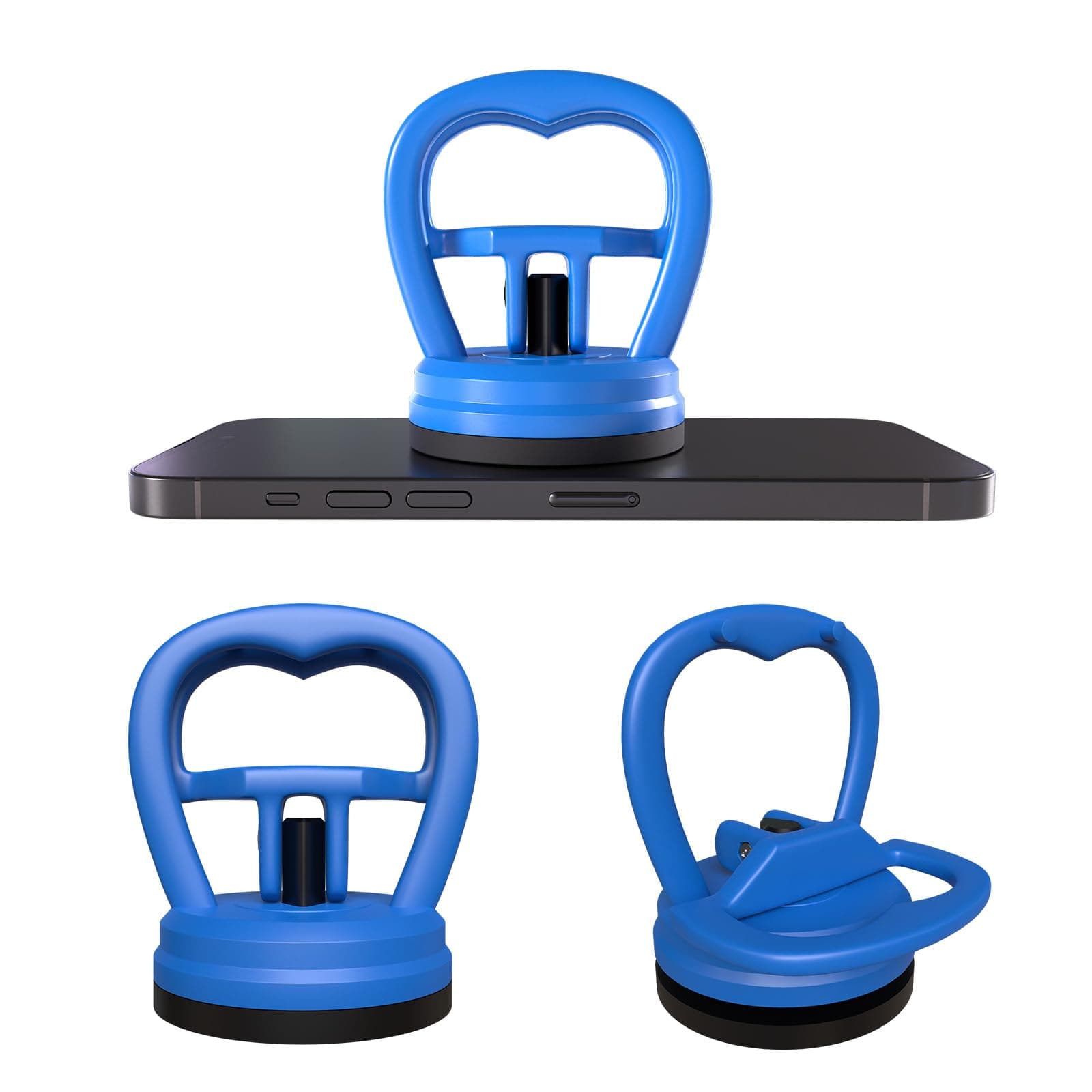 MMOBIEL Suction Cups 2 Pieces - Glass Lifter, Dent Puller and Opening Tool for Electronic Devices up to 22 lb – Heavy Duty Vacuum Lifter – Vacuum Cup - Small Suction Cups – Blue