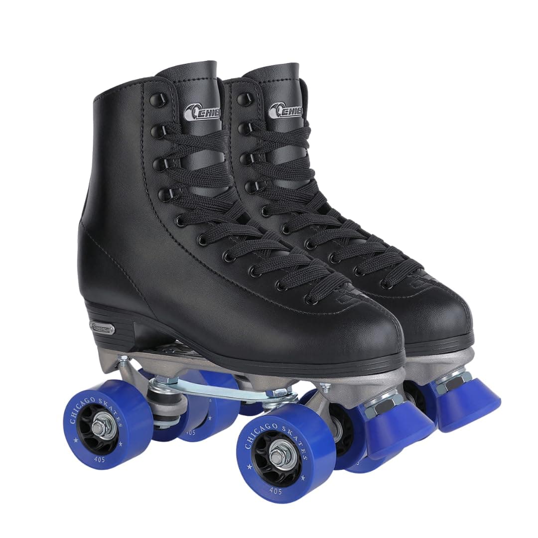 Chicago Men's Classic Roller Skates - Premium Black Quad Rink Skates