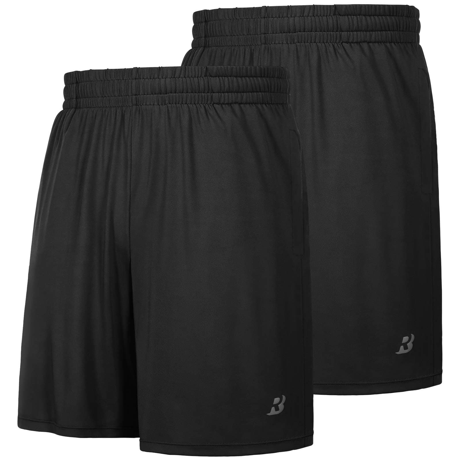 Workout Shorts for Men Athletic Gym Running Basketball Quick Dry Short 7 Inch with Pockets for Fitness Sports 2 Pack