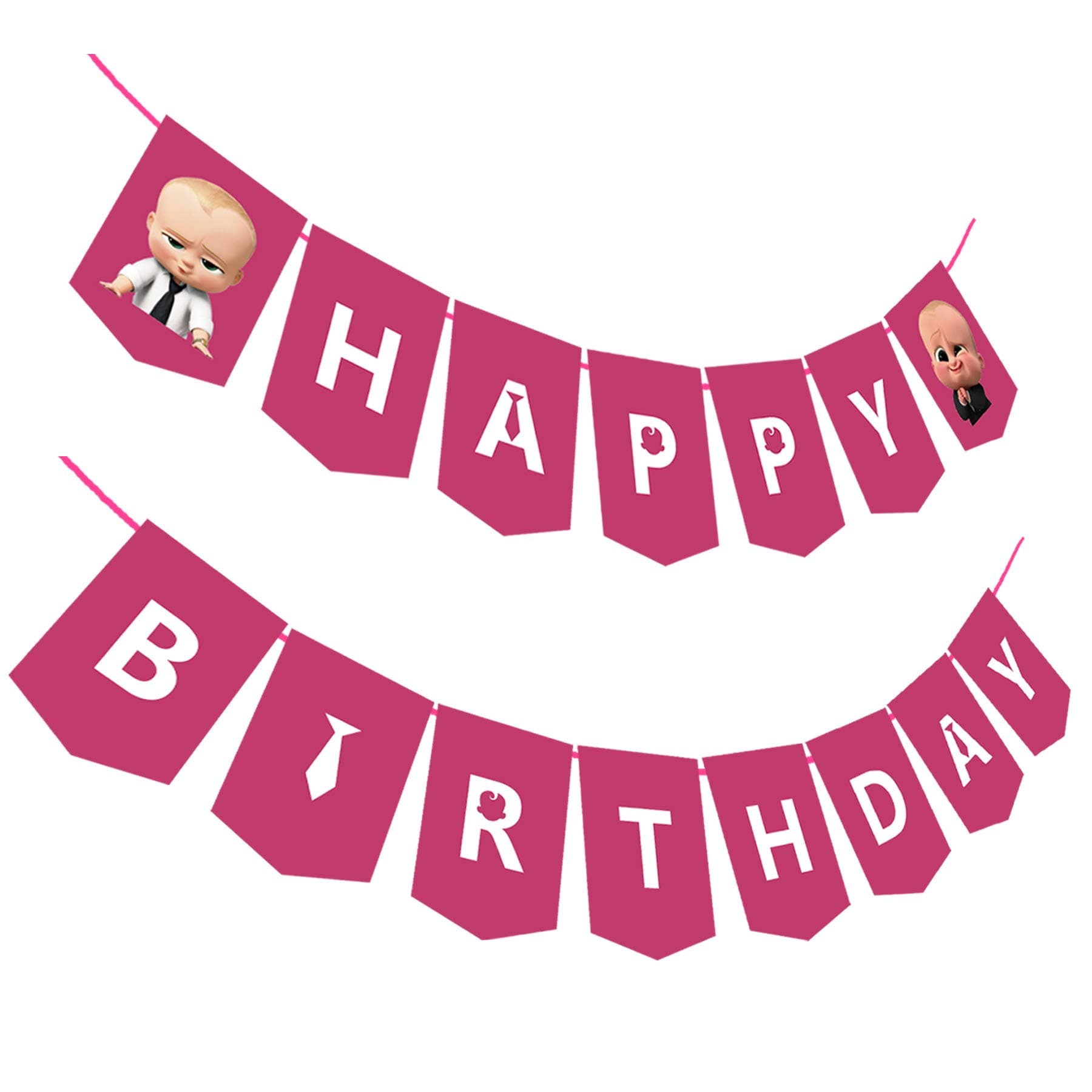 Boss Baby Happy Birthday Banner Party Supplies for Kids Birthday Party Decorations Party Supplies (Red)