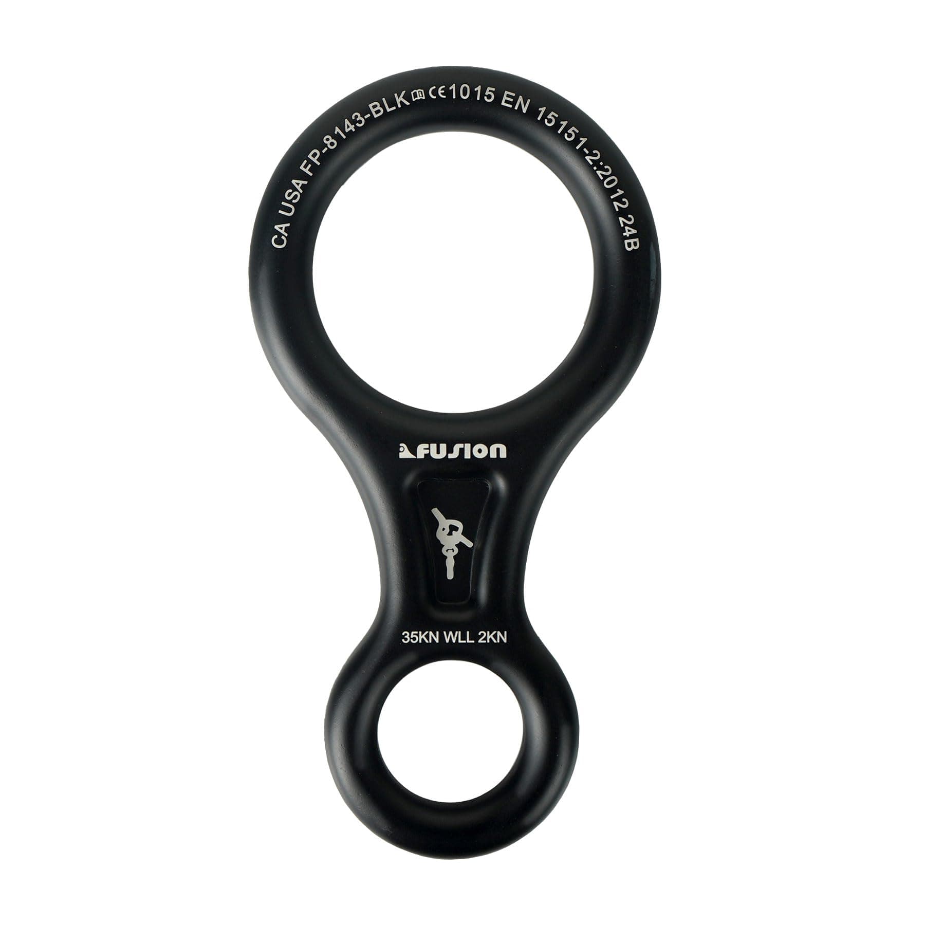Fusion Climb Aluminum Descender - Figure 8 Descender Black