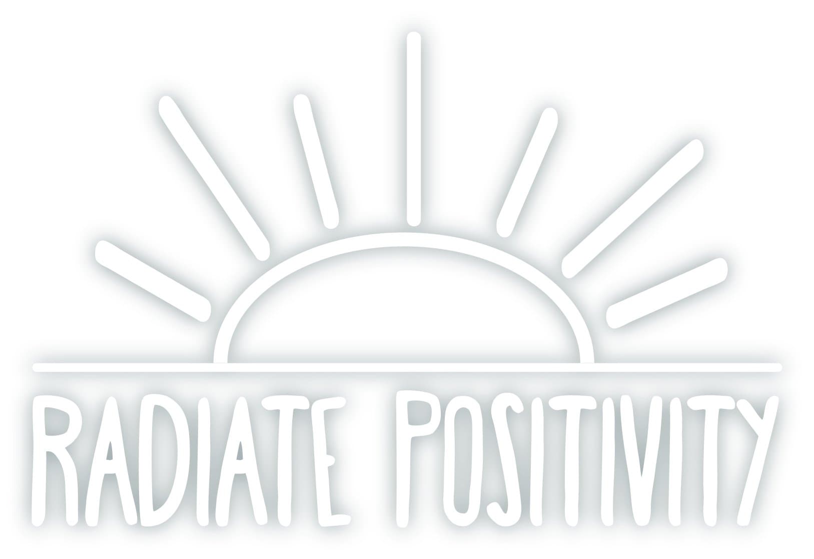 Radiate Positivity Vinyl Sticker Decal 3.3"x5" (White)