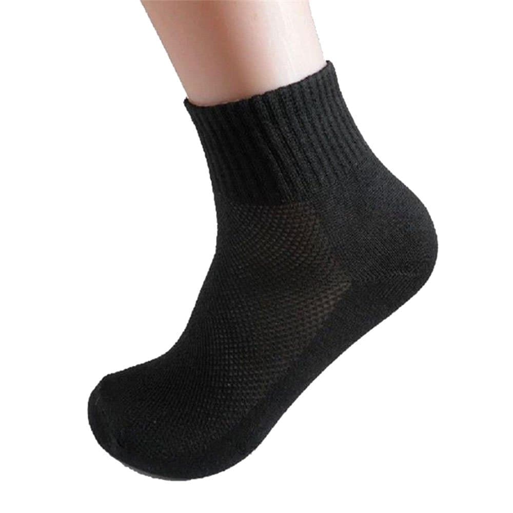 Ccoco Men's Socks Soft Cotton Comfortable Breathable Thermal Sport Sock Ankle Running-black-One Size