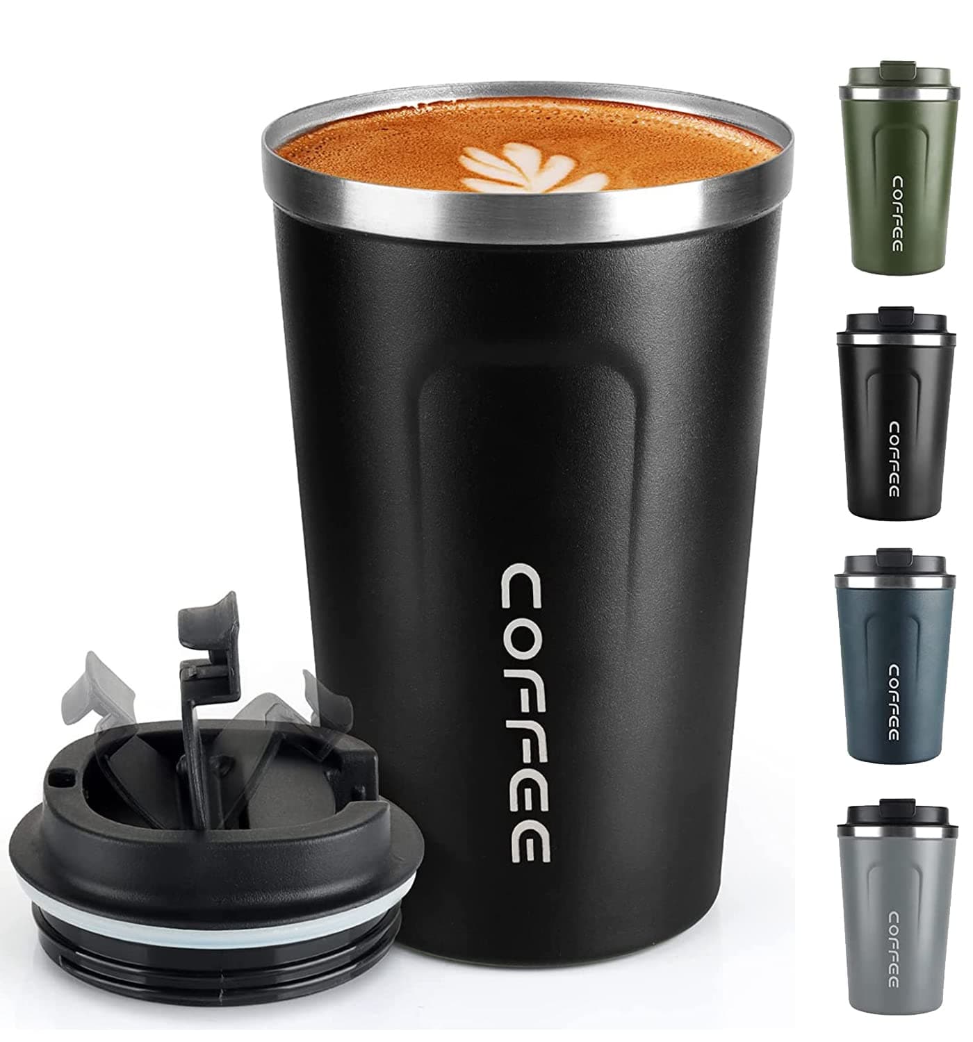 Coffee Mug 12oz - Insulated Travel Mug Spill Proof with Leakproof Lid Vacuum Stainless Steel Travel Coffee Mug Water Tumbler to GO, Reusable Coffee Cup for Men and Women for Hot & Cold Drinks