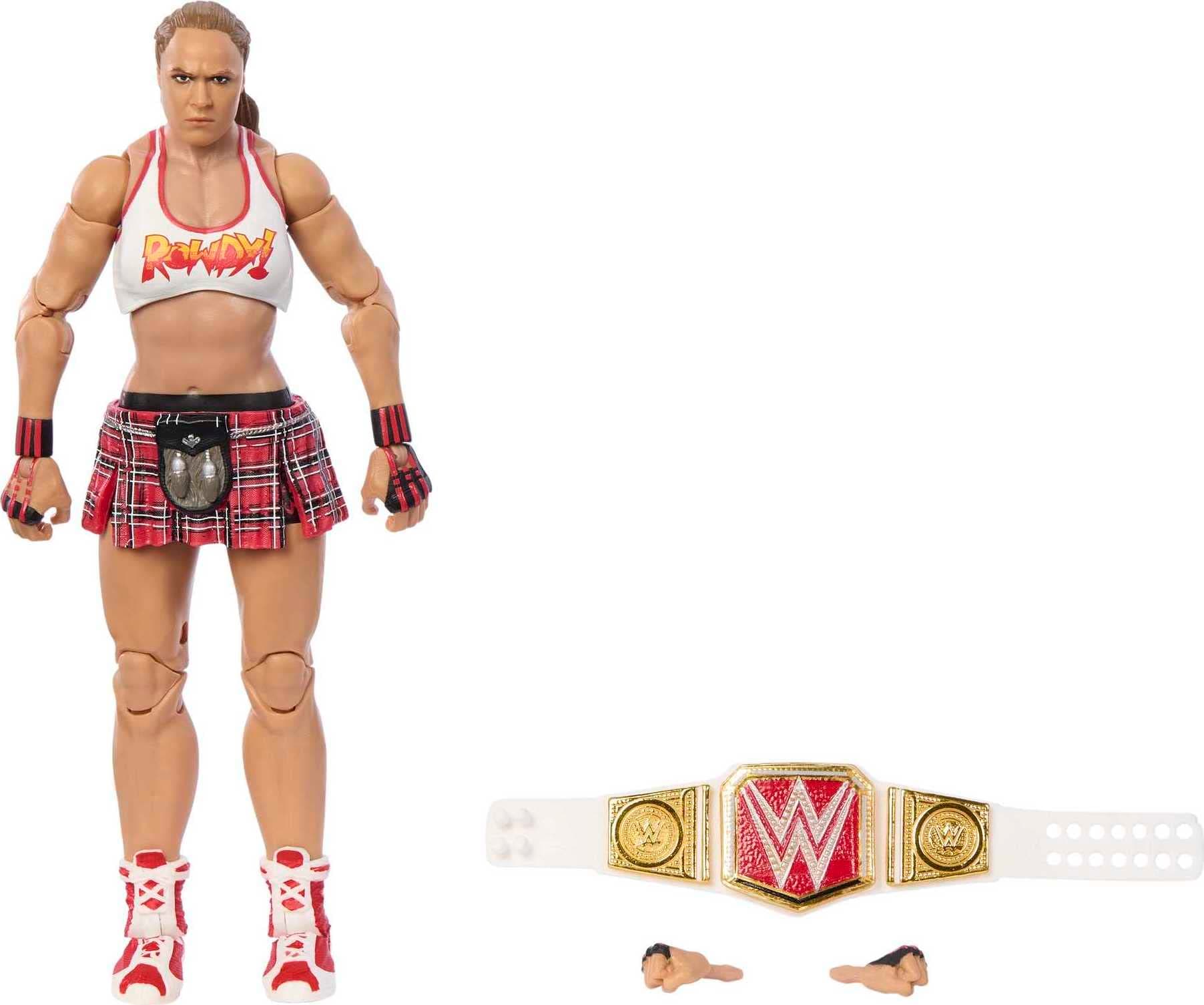 WWE Elite Collection Top Picks Action Figure & Accessories Set, Ronda Rousey 6-inch Collectible with Articulation & Interchangeable Parts