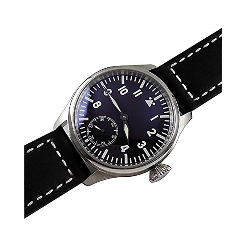 47mm parnis Black dial Blue Luminous Seagull 6498 Hand Winding Mens Watch PA-01134