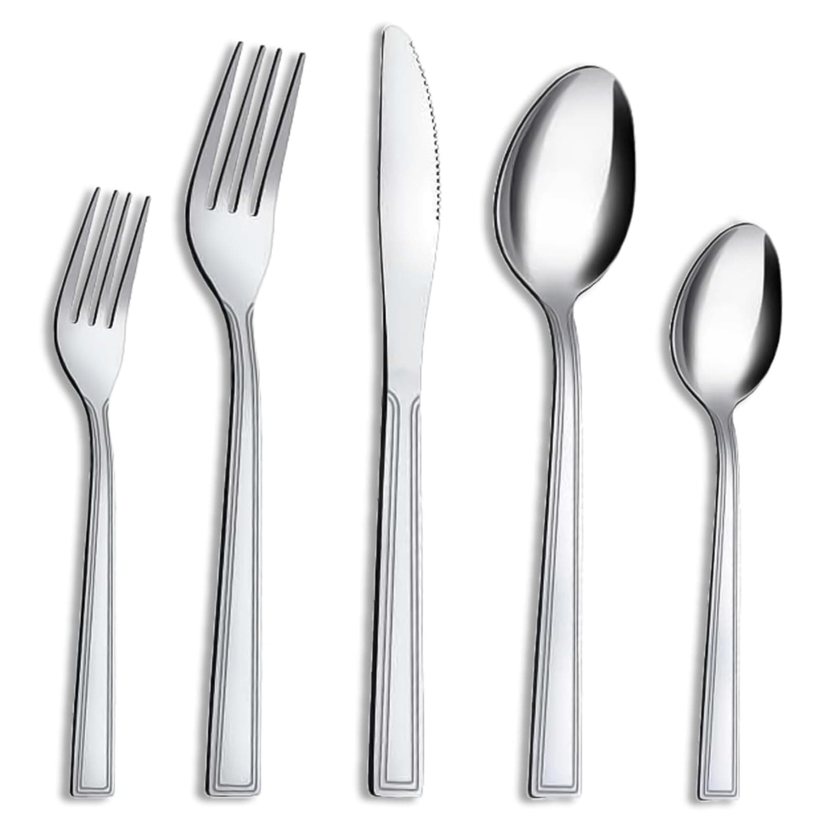 30-Piece Silverware Set - Flatware Stainless Steel Silverware Set for 6, Include Spoons and Forks Set, Mirror Polished, Dishwasher Safe, Cutlery Set for Home Kitchen Restaurant Hotel