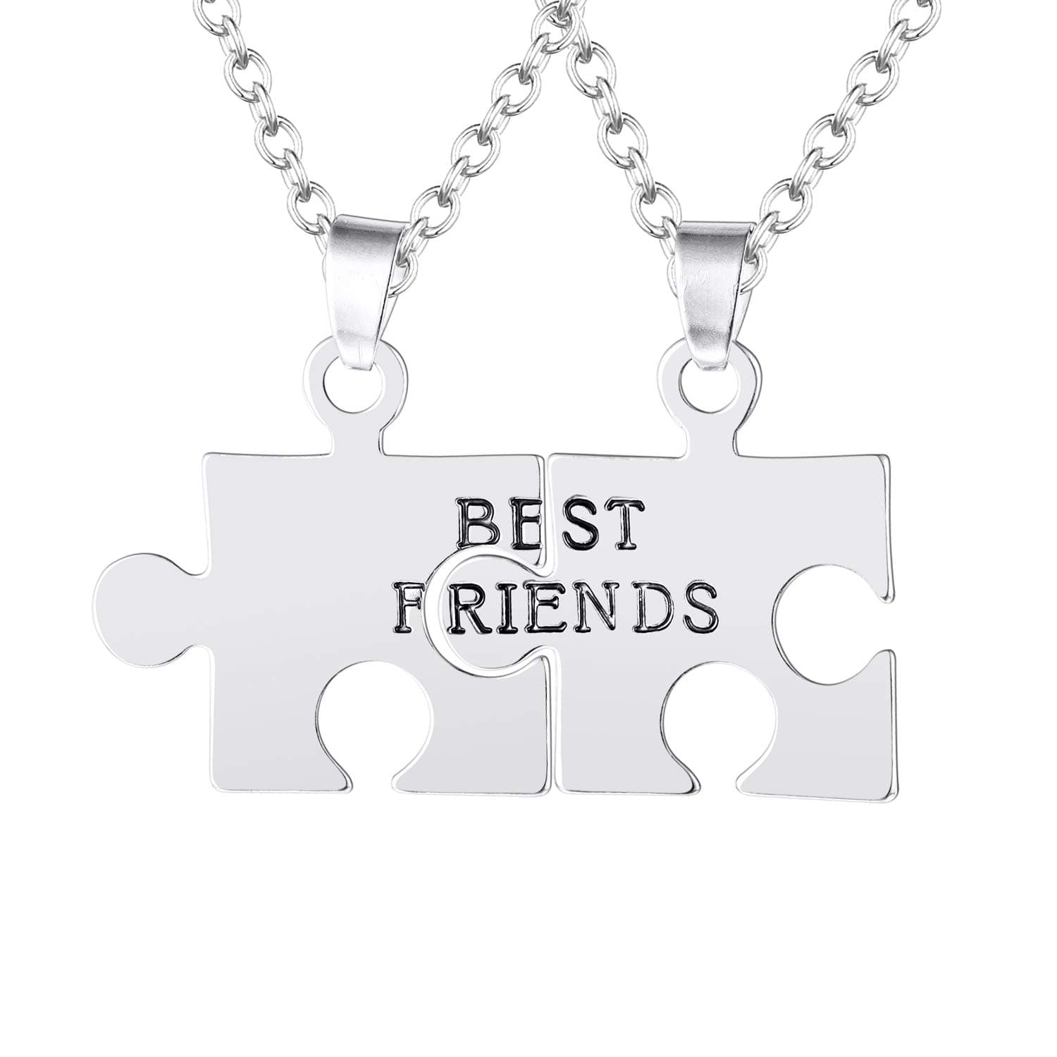 FJ 2 BFF Best Friends Necklaces Puzzle Friendship Necklace for 2