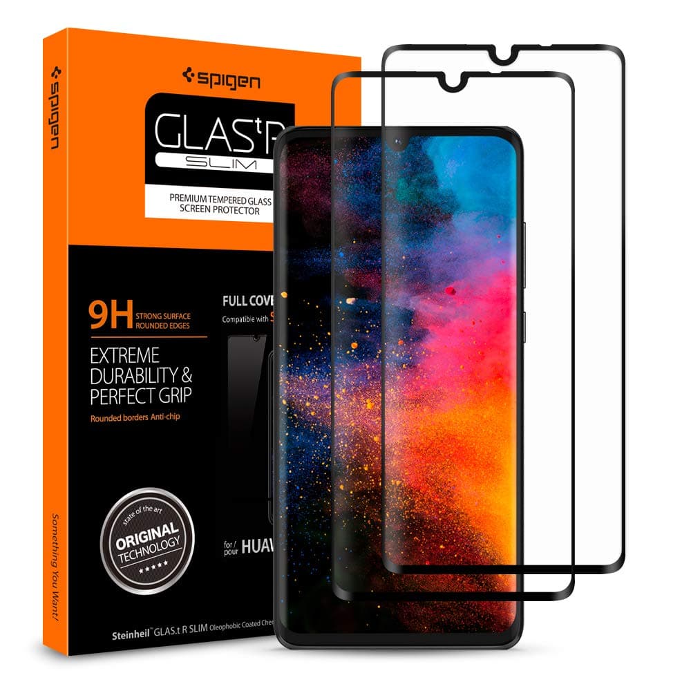 Spigen Full Coverage Tempered Glass Screen Protector for Huawei P30-2 Pack