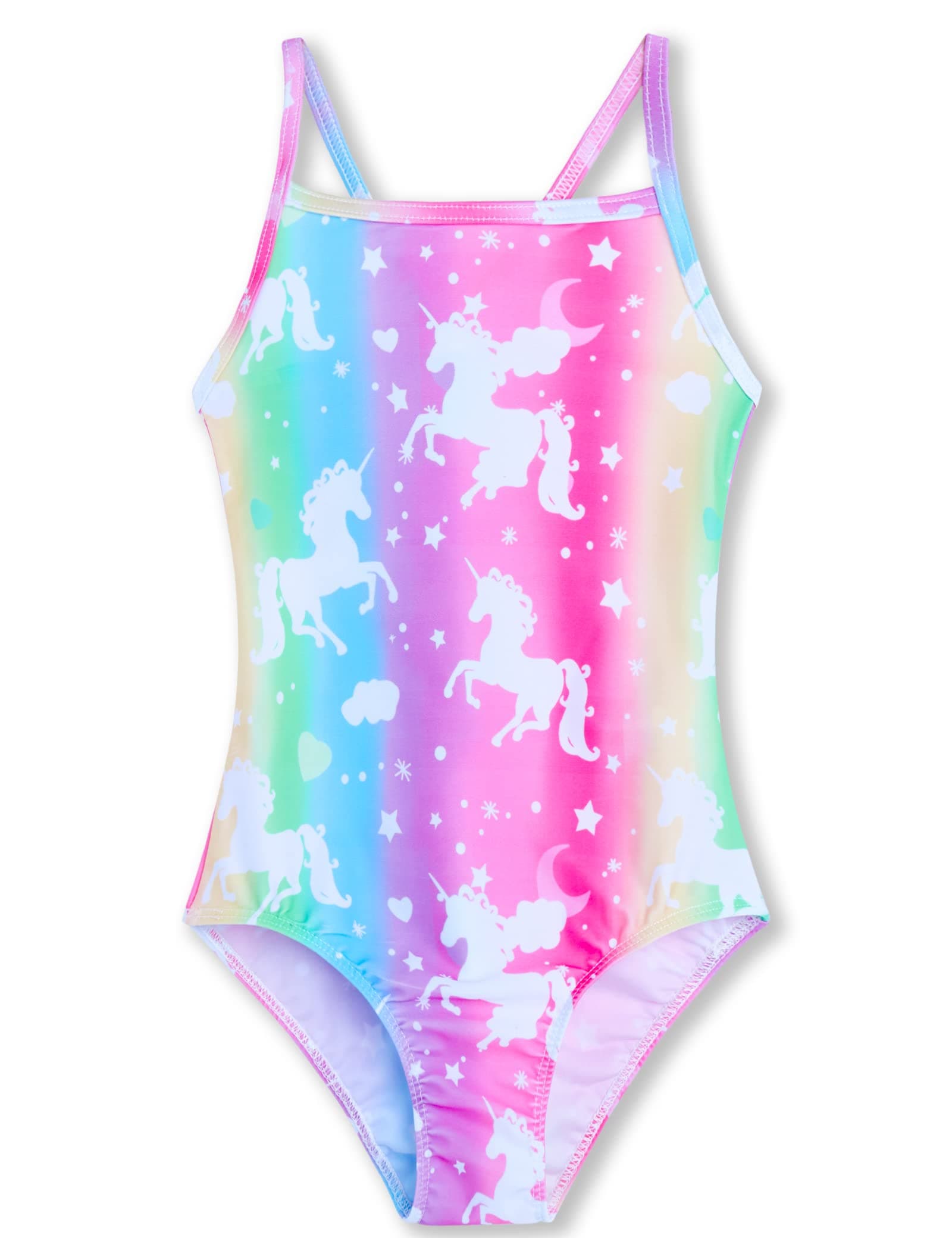 Girls Swimsuits One-Piece Bathing Suits Multicolor Kids Sport Summer Beach Swimwear for 2-10 Years Old