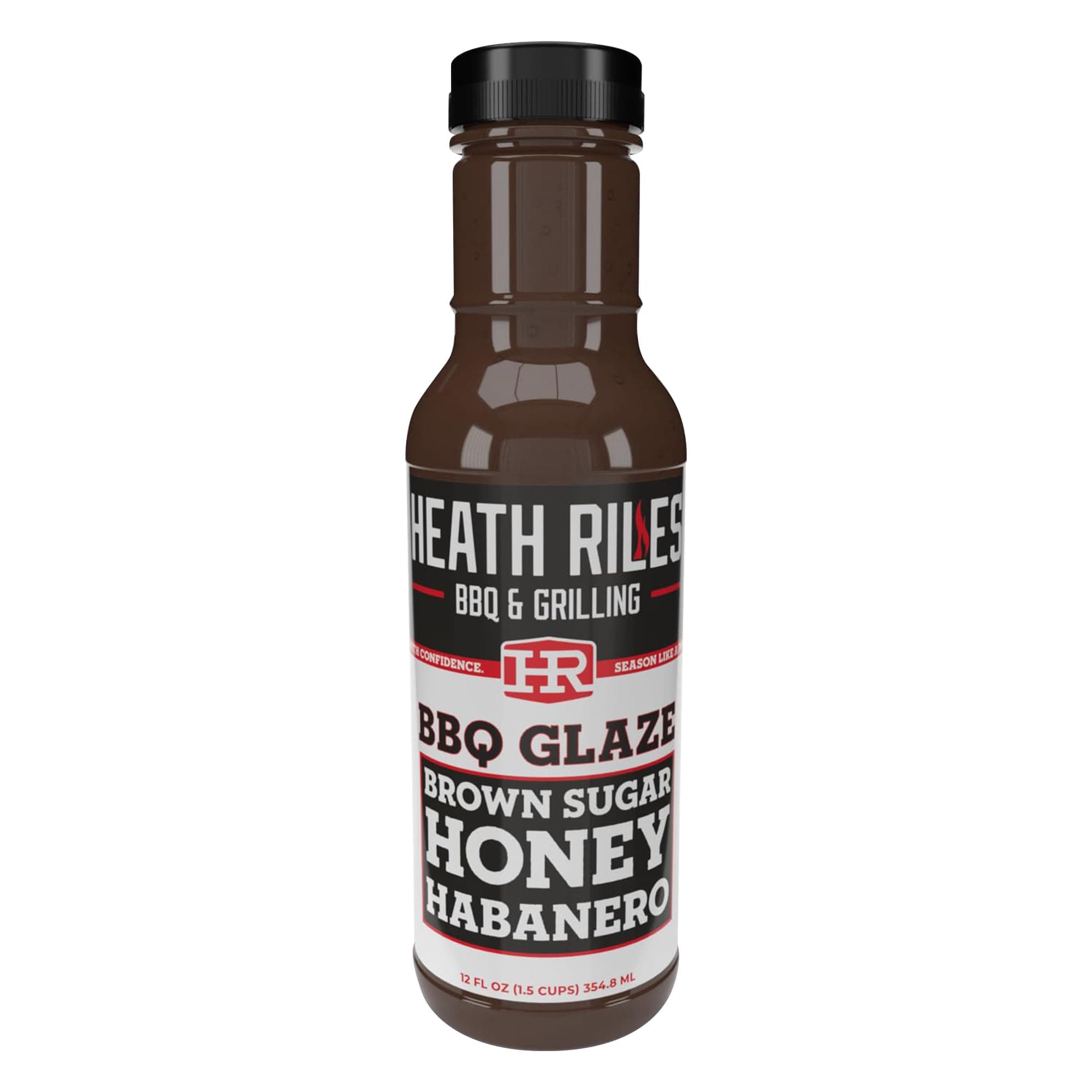 Heath Riles BBQ Brown Sugar Honey Habanero BBQ Glaze – Sweet & Spicy Rib Glaze, Honey Barbecue Sauce for Ribs, Pork, or Ham – 80+ BBQ Championships, 12 oz