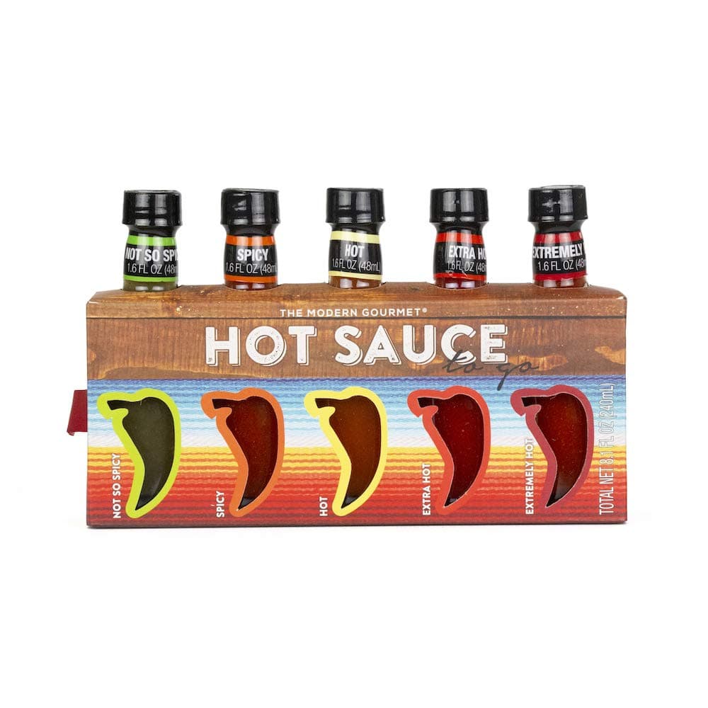 Modern Gourmet Foods Thoughtfully Gifts, Hot Sauces To Go, Home Edition, Set of 5 Unique Flavors, 1.6 Fluid Ounces Each