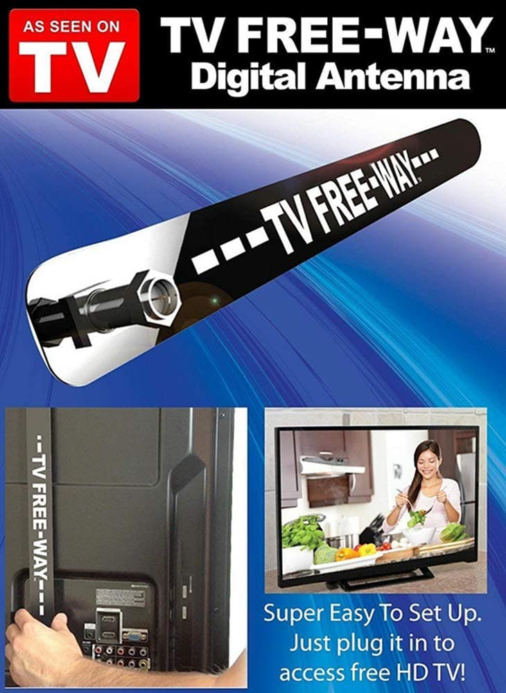 CTKcom TV Freeway TV Free Way Antenna Digital TV Antenna HD Digital Indoor TV Antenna as seen on TV Clear TV Key TV Free-Way Clear TV Digital Indoor Antenna (031-BLCK)