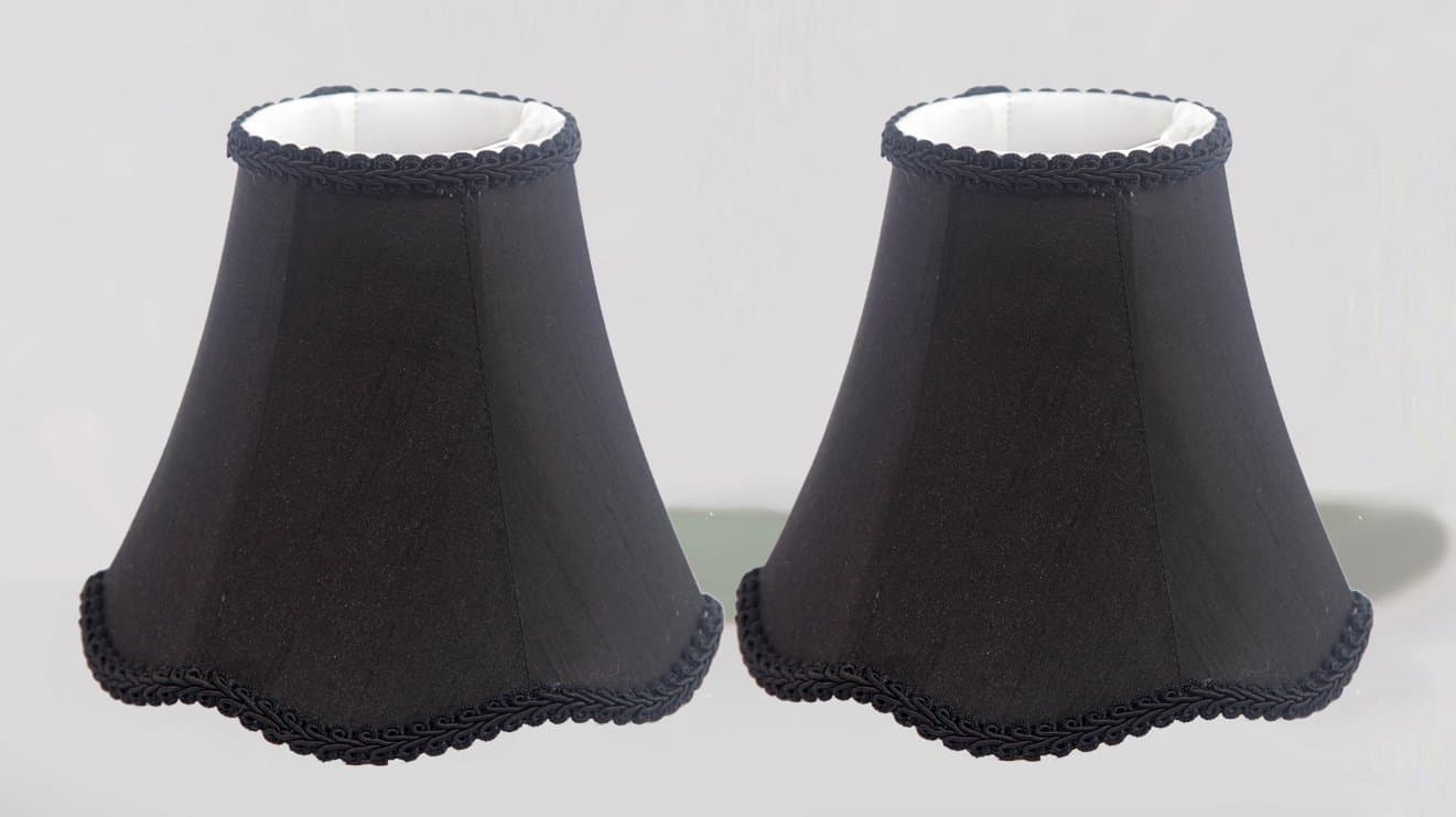 Urbanest Scallop Chandelier Mini Shade 6-inch, Clip On, Black(Set of 2)