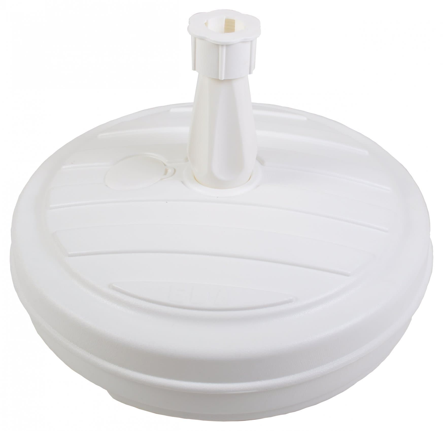 Mm Garden parasol base round 13ltr plastic 45x13cm white