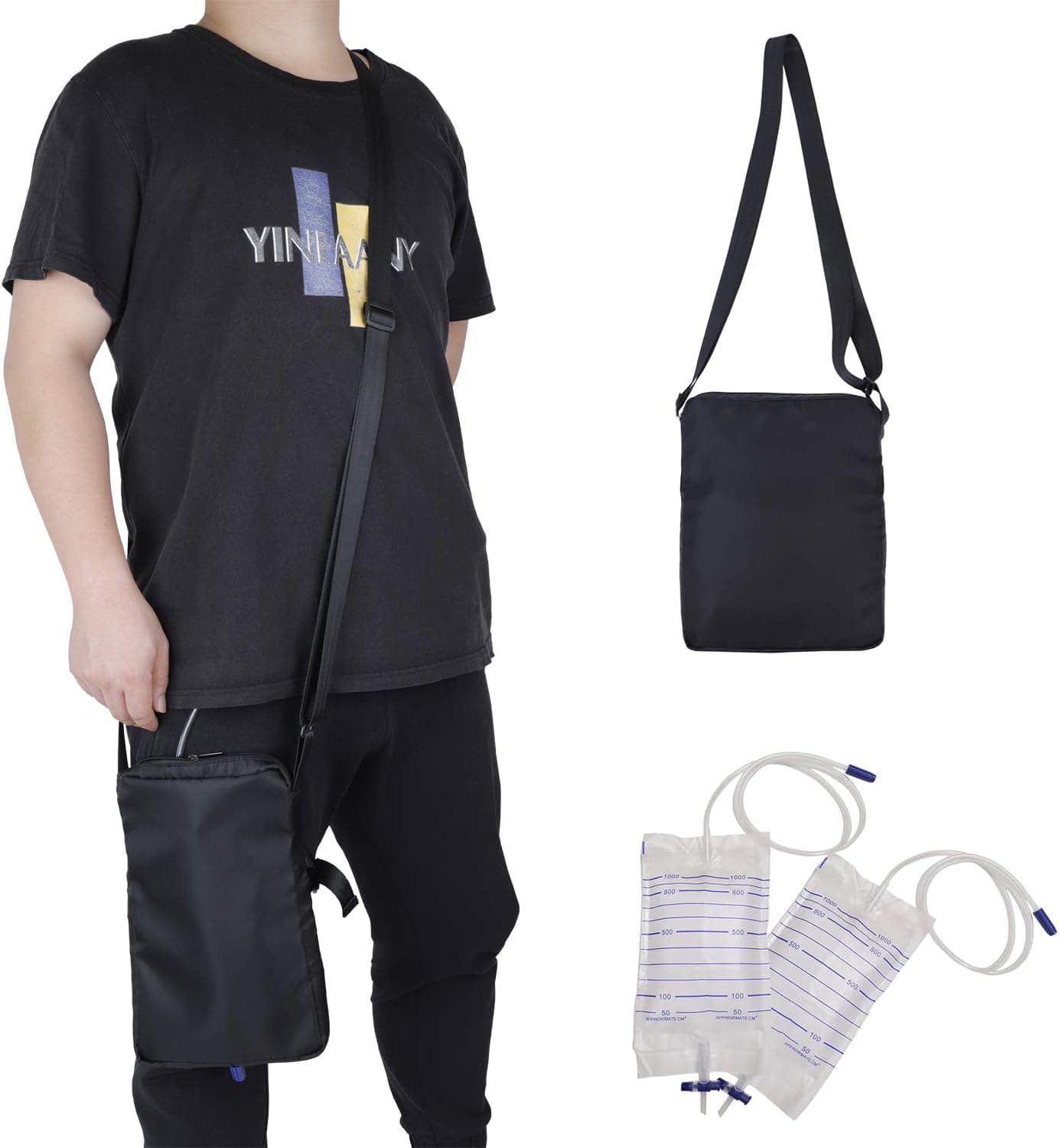 MUYU Urine Bag Cover, Foley Catheter Bag Cover with Interior Securing Clasp, Urine Drainage Bag Holder with Quick Release Buckle